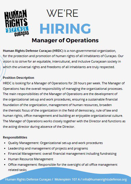 WE’RE HIRING – Manager of Operations